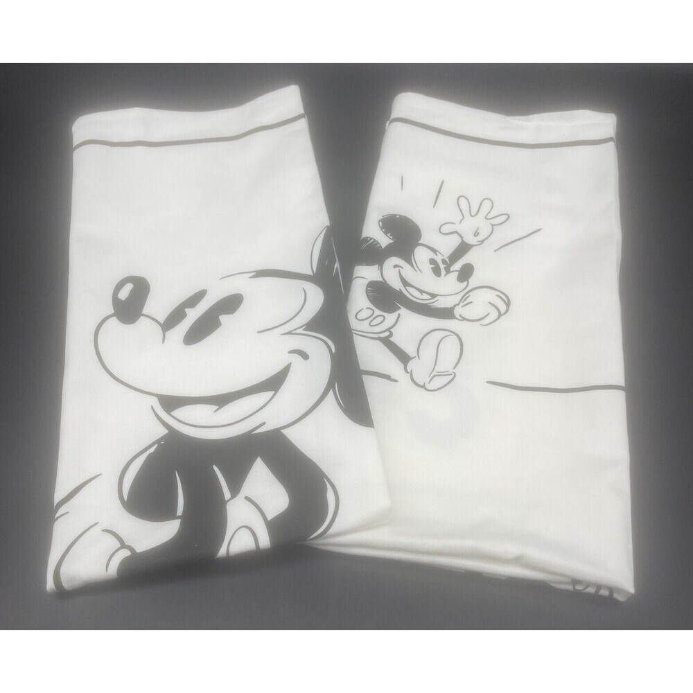 Disney Store MICKEY MOUSE Tea Towels Black & White Sketch‎ Kitchen Set Of 2
